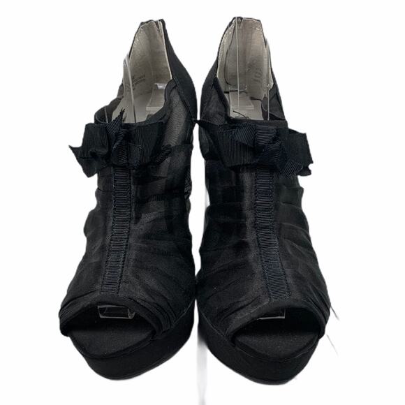White by Vera Wang Organza Booties Black Size 6 M - Picture 1 of 7